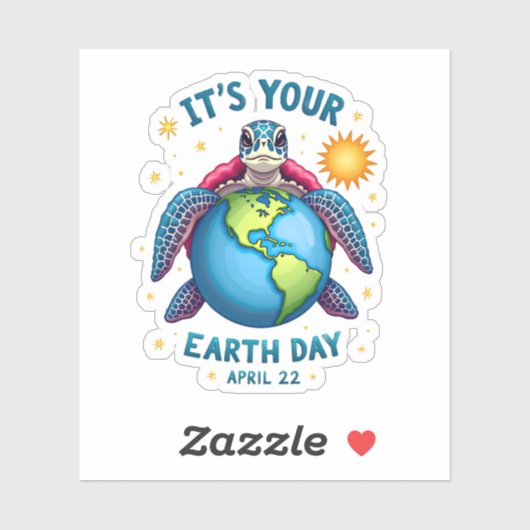 Earth Day Turtle Design April 22 For Nature Lovers シール (シート)