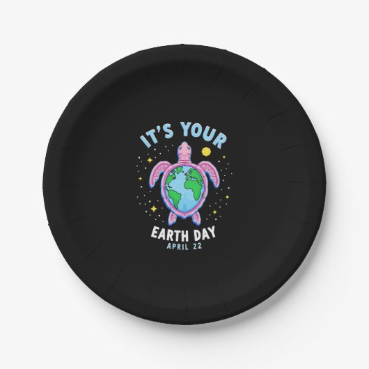 Earth Day Turtle Design April 22 For Nature Lovers ペーパープレート (正面)