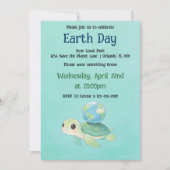 Earth Day Turtle with Globe 招待状 (正面)