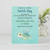 Earth Day Turtle with Globe 招待状 (スタンド正面)