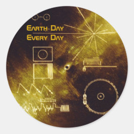 Earth Day - Voyager - 地球の音のゴールドディスク ラウンドシール
