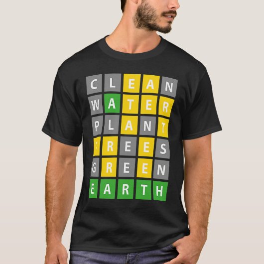 Earth Day Word Game Clean Water Plant Trees Enviro Tシャツ (正面)