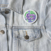Earth First! (文字を変更できます) 缶バッジ (インサイチュ)