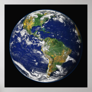 EARTH FROM SPACE Custom Wall Art Semi-Gloss Poster ポスター