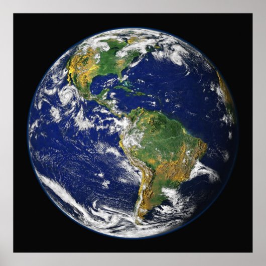 EARTH FROM SPACE Custom Wall Art Semi-Gloss Poster ポスター (正面)