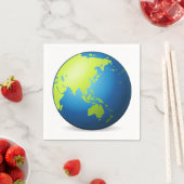 Earth Globe Asia – 絵文字 スタンダードカクテルナプキン (インサイチュ)