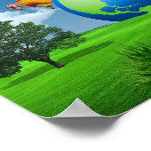 Earth Globe Balloons Frutiger Aero ポスター (角)