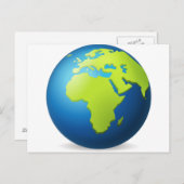 Earth Globe Europe Africa – 絵文字 ポストカード (正面/裏面)
