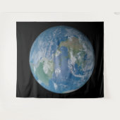 Earth globe with photo taken from space タペストリー (正面(横))