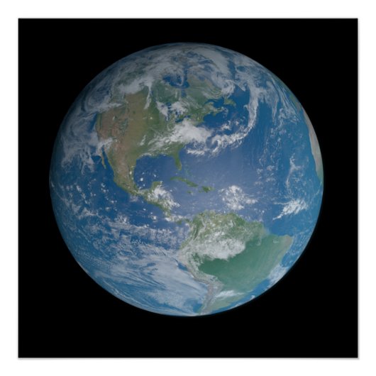 Earth globe with photo taken from space ポスター (正面)