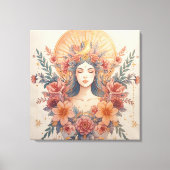 Earth Goddess Wall Art |Divine Feminine Boho Decor キャンバスプリント (正面)