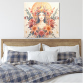 Earth Goddess Wall Art |Divine Feminine Boho Decor キャンバスプリント (インサイチュ (寝室))
