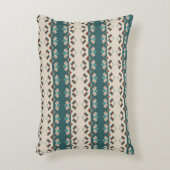 Earth Grid Teal and Brown  アクセントクッション (正面(垂直))