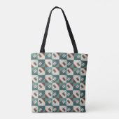 Earth Grid Teal and Brown Tote トートバッグ (裏面)