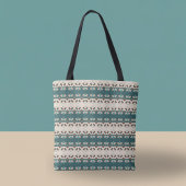 Earth Grid Teal and Brown Tote トートバッグ