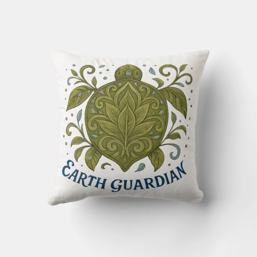 Earth Guardian Turtle Nature Design クッション (裏面)
