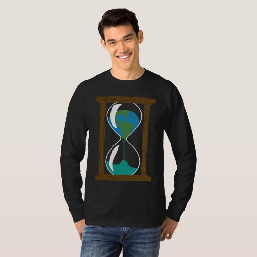 Earth in an Hourglass Environmentalist Earth Day T Tシャツ (正面フル)