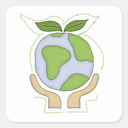 Earth In Our Hands Tシャツとギフト スクエアシール (正面)