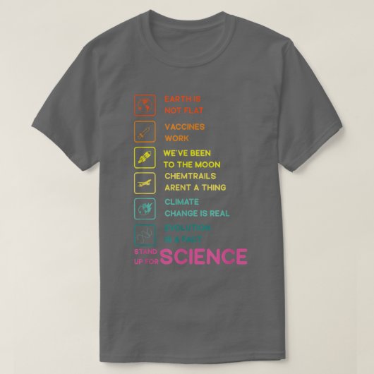Earth is Not Flat Stand Up For Science Tシャツ (デザイン正面)