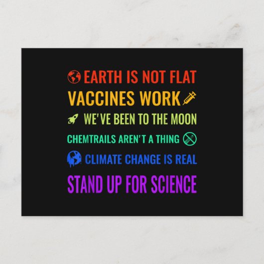 Earth is Not Flat Vaccines Work Funny science ポストカード (正面)