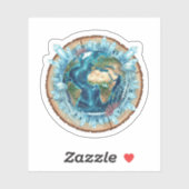 Earth Nature Fusion with Ocean Life & Crystal art シール (シート)