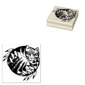 Earth Nature Tiger Stripe Tabby Cat Art            ラバースタンプ (押印)