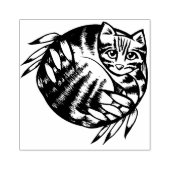 Earth Nature Tiger Stripe Tabby Cat Art            ラバースタンプ (インプリント)