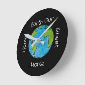 Earth Our Home Sweet Home ラウンド壁時計 (傾斜)