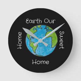 Earth Our Home Sweet Home ラウンド壁時計