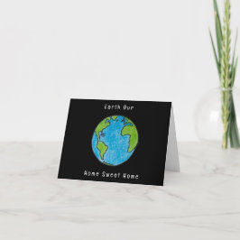 Earth Our Home Sweet Home Blank Greeting Card サンキューカード