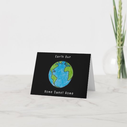 Earth Our Home Sweet Home Blank Greeting Card サンキューカード (正面)