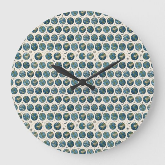 Earth Pattern ラージ壁時計 (正面)