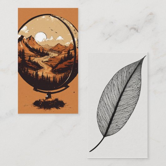 Earth & Quill Wing Graphic T-Shirt – Nature & Imag 名刺 (正面/裏面)