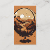 Earth & Quill Wing Graphic T-Shirt – Nature & Imag 名刺 (正面)