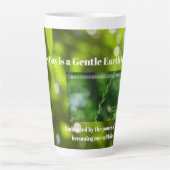 Earth’s Glow and Healing Japanese Flowers/EarthDay カフェラテマグ (正面)