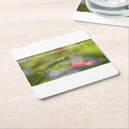 Earth’s Glow and Healing Japanese Flowers/EarthDay スクエアペーパーコースター
