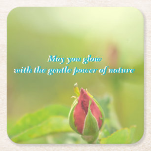 Earth’s Glow and Healing Japanese Flowers/EarthDay スクエアペーパーコースター