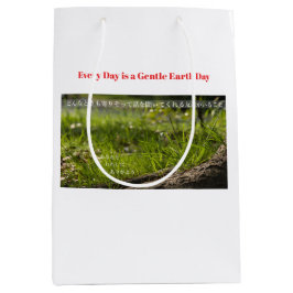 Earth’s Glow and Healing Japanese Flowers/EarthDay ミディアムペーパーバッグ