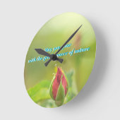 Earth’s Glow and Healing Japanese Flowers/EarthDay ラウンド壁時計 (傾斜)