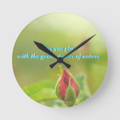 Earth’s Glow and Healing Japanese Flowers/EarthDay ラウンド壁時計 (正面)