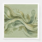 Earth Song Flowing Abstract Sage & Olive Greens (正面)