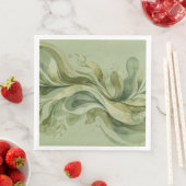 Earth Song Flowing Abstract Sage & Olive Greens (インサイチュ)
