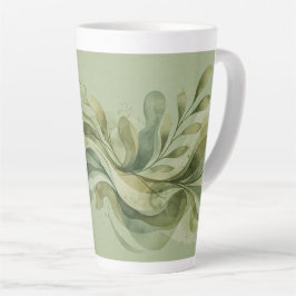 Earth Song Flowing Abstract Sage & Olive Greens カフェラテマグ