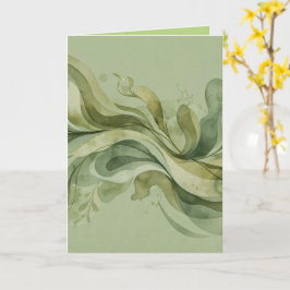 Earth Song Flowing Abstract Sage & Olive Greens カード