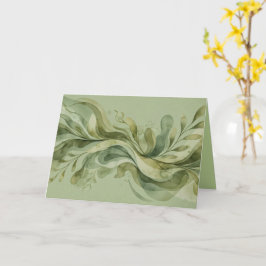 Earth Song Flowing Abstract Sage & Olive Greens カード