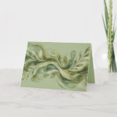 Earth Song Flowing Abstract Sage & Olive Greens カード (正面)