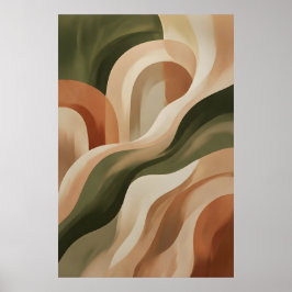 Earth Terracotta Abstract Wall Art Gallery Poster  ポスター
