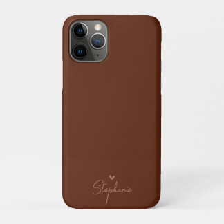 Earth Toneミニマルハートパーソナライズされたギフト名 iPhone 11 Proケース