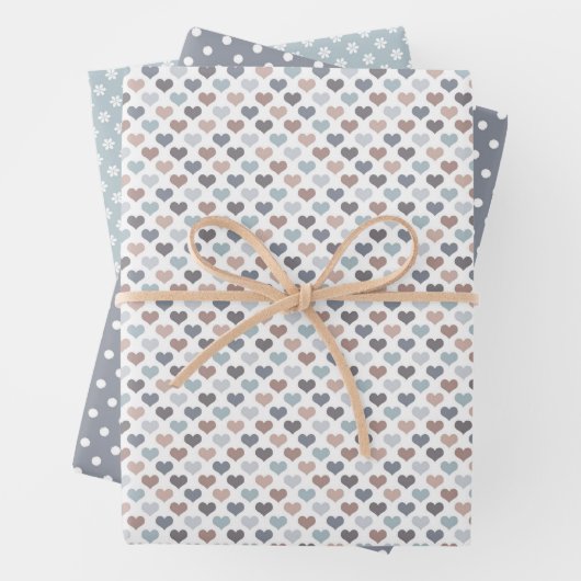 Earth Tone Blue/Seafoam/Gray Wrapping Paper Sheets ラッピングペーパーシート (インサイチュ)