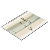 Earth tone Bohoレトロスクリプト抽象芸術波線 ノートブック (左側)